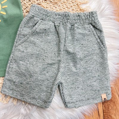 Conj. Camiseta Let's Go Surfing e Bermuda em Linho - Verde 